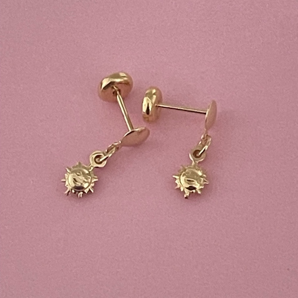 18k Gold Filled Sun Earrings